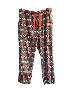 WONDERSHOP- MENS GREY/RED/GREEN ELASTIC WAIST PULLOVER PAJAMA PANTS SIZE X-LARGE